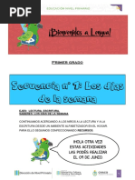 Actividades de 1° Grado - SECUENCIA N°1 - LOS DÍAS DE LA SEMANA