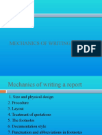 Mechanics of Writing Reports