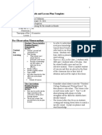 Observation Memoranda and Lesson Plan Template: Student Characteristics