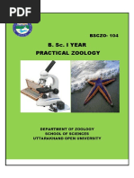 B. Sc. I Year Practical Zoology Practical Zoology: BSC Bsczo-104