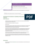 Psicopatología, Intervención Clínica y Salud