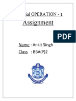 Assignment - Ankit Singh BBA (P) 2