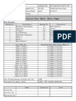 Fire Pump Wire Insulation Test Sheet