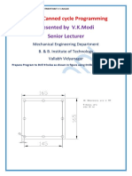 CNC Drilling Canned Cycle Program Example - V.K.Modi BBIT