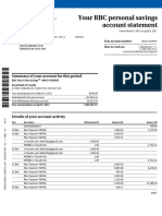 Your RBC Personal Savings Account Statement