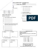 Quarter 2 Answer Sheet - Mathematics 9: Pre-Assessment: Write The Letter of Your Answer. (Page 1)