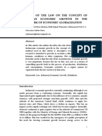 The Role of The Law On The Concept of Indonesian Economic Growth in The Framework of Economic Globalization