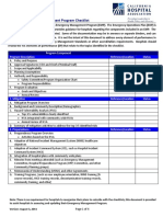 Hospital Emergency Management Program Checklist: Program Component Program Description Reference/Location Status