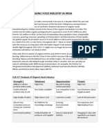 Organic Food Industry in India: S.W.O.T Analysis of Organic Food Industry Strength's Weakness Opportunities Threats