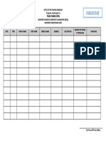 Movement Monitoring Sheet (Inbound)