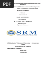 A Project Report Submitted To The SRM Institute of Science and Technology in Partial Fulfilment of The Requirements For The Award of The Degree of