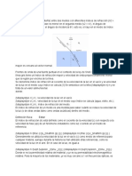 Refracción de La Luz en La Interfaz Entre Dos Medios Con Diferentes Índices de Refracción