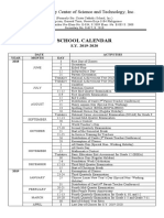 School Calendar: St. Anthony Center of Science and Technology, Inc