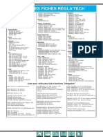 Liste Des Fiches Régla'Tech: Liste Pour Véhicules 4x4 Et Berlines "Intégrales"