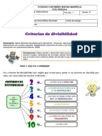 Guia Del 15 Al 19 de Marzo Criterios de Divisibilidad