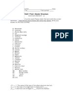 Unit 3 Test: Atomic Structure: Part I: Matching (40) (2 Points Each) Please Match The Term With The Correct