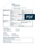 3to Be Questions and Negatives