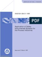 ANSI-IsA S84.01 (1996) Application of Safety Instrumented Systems For The Process Industries