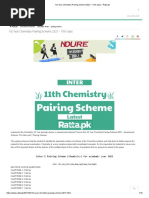 1st Year Chemistry Pairing Scheme 2021 - 11th Class - Ratta - PK