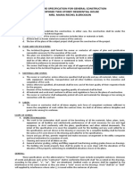 Standard Specification For General Construction Proposed Two-Storey Residential House Mrs. Maria Rechel B.Erickson