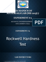 Mechanics of Materials Lab (Me-205L) : Experiment # 9