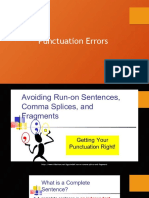 Sentence Fragments, Run Ons, Comma Splices