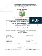 Validation D'une Méthode Analytique Du Test de Dissolution Par UPLC Du Médicament EXVAL