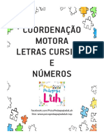 Coordenacao Motora Com Letras e Numeros, Cursiva