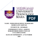 Sodium Borohydride Reduction of Cyclohexanone