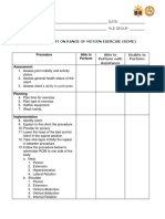 A. Checklist On Range of Motion Exercise (Rome)