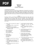 Model Test 3 Short Form Section 1: Listening Comprehension