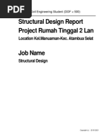 Structural Design Report Project Rumah Tinggal 2 Lan: Location Kel - Manuaman-Kec. Atambua Selat