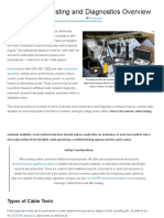 Power Cable Testing and Diagnostics Overview