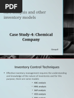 ABC Analysis and Other Inventory Models: Case Study-4: Chemical Company