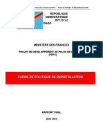 Republique Democratique RP1337v2 Du Congo: Cadre de Politique de Reinstallation