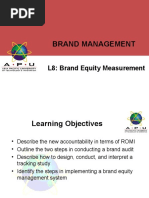 Brand Management: L8: Brand Equity Measurement