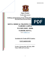 KMTC Nairobi Tender Document For The Proposed Drilling and Equipping of One 1 B