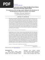 The Application of The Job Safety Analysis Method in The Identification of Potential Hazards in Pipe Division Workers, West Sumatra