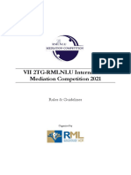 Competition Rules, VII 2TG-RMLNLU International Mediation Competition