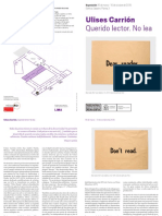 Ulises Carrión. Querido Lector. No Lea.