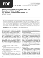 Histological Age Prediction From The Femur in A Contemporary Dutch Sample The Decrease of Nonremodeled Bone in The Anterior Cortex