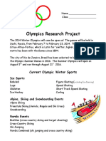 Olympics Research Project: Current Olympic Winter Sports