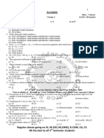 3rd Sem Maths Model Paper 1