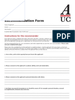 AUC Recommendation Form