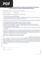 F-1205-V8 Beneficio de Tasa de Obligaciones de Consumo o Hipotecario Seguro Empleado Protegido - Independiente Protegido