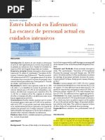 Estres Laboral en Enfermeria, La Escasez de Peronal en Cuidado Intensivos