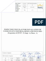 ITP & Checklist For Installtion of Conduits, Boxes Ans Switches Rev.0