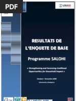 Résultats de L'enquête de Base - Programme SALOHI (USAID, CRS, CARE, ADRA, Land'O'Lakes/2009)