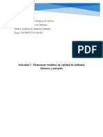 Actividad 1. Relacionar Modelos de Calidad de Software Clásicos y Actuales