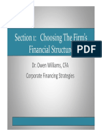 CFS Session 1 Choosing The Firm Financial Structure